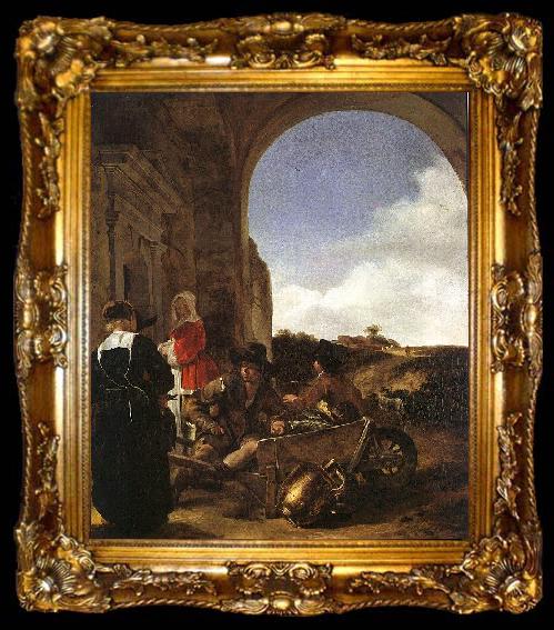 framed  Jean Baptiste Weenix The Vegetable Merchant, ta009-2